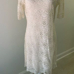 Gorgeous Ralph Laurent white dress crochet cotton